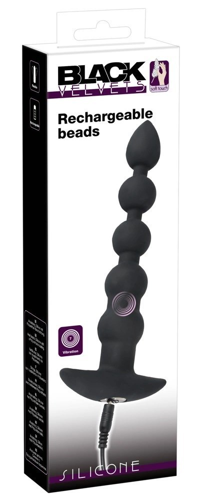 Wibracyjny Korek Analny Koraliki - Black Velvets Black Velvets Wibracyjny Korek Analny Koraliki - Black Velvets Black Velvets