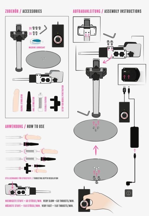 You2Toys - Maszyna do seksu - masturbator - 3 dildo + 2 korki analne + pilot zdalnego sterowania You2Toys You2Toys - Maszyna do seksu - masturbator - 3 dildo + 2 korki analne + pilot zdalnego sterowania You2Toys