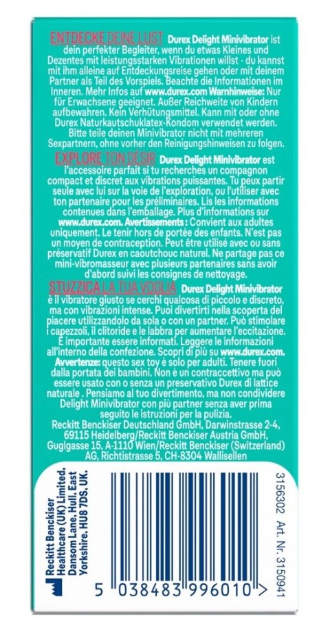Durex Delight - Cichy Mini Wibrator 9cm Durex Durex Delight - Cichy Mini Wibrator 9cm Durex