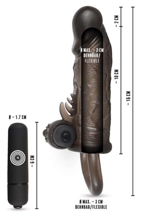 Rebel - Wibrująca Nakładka Na Penisa Z Pierścieniem Jąder 16cm Rebel Rebel - Wibrująca Nakładka Na Penisa Z Pierścieniem Jąder 16cm Rebel