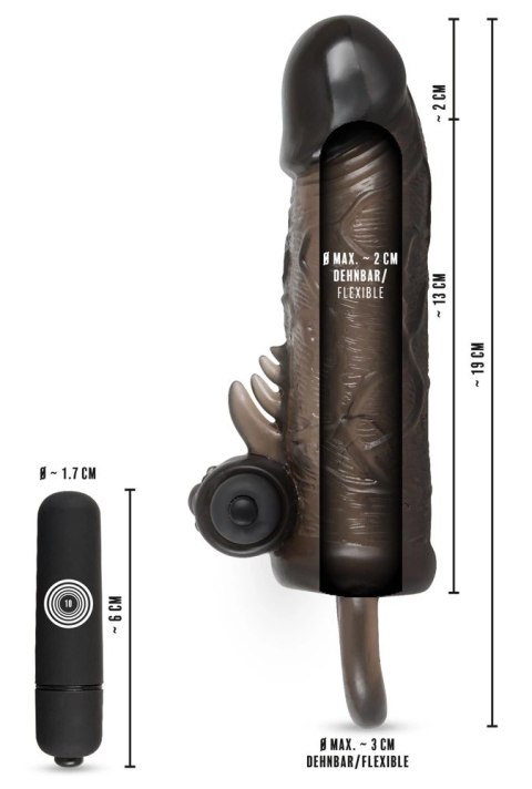 Rebel - Wibrująca Nakładka Na Penisa Z Pierścieniem Jąder 19cm Rebel Rebel - Wibrująca Nakładka Na Penisa Z Pierścieniem Jąder 19cm Rebel