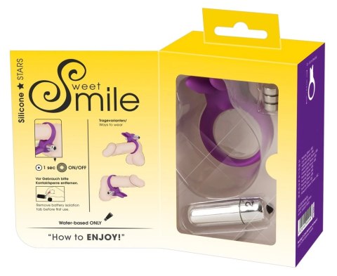 Sweet Smile - Fioletowy Pierścień Na Penisa Z Vibro-Bulletem Sweet Smile Sweet Smile - Fioletowy Pierścień Na Penisa Z Vibro-Bulletem Sweet Smile