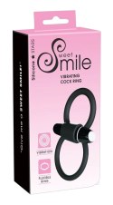 Sweet Smile - Podwójny Czarny Pierścień Na Penisa Z Vibro-Bulletem Sweet Smile
