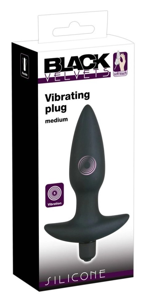 Wibrująca Wtyczka Analna Z Uchwytem Średnia(15cm) - Black Velvets Black Velvets Wibrująca Wtyczka Analna Z Uchwytem Średnia(15cm) - Black Velvets Black Velvets