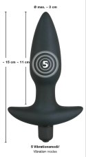 Wibrująca Wtyczka Analna Z Uchwytem Średnia(15cm) - Black Velvets Black Velvets