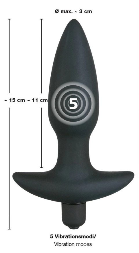 Wibrująca Wtyczka Analna Z Uchwytem Średnia(15cm) - Black Velvets Black Velvets Wibrująca Wtyczka Analna Z Uchwytem Średnia(15cm) - Black Velvets Black Velvets