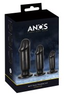 ANOS - Zestaw 3 Korków Analnych Różnych Rozmiarów Czarne ANOS
