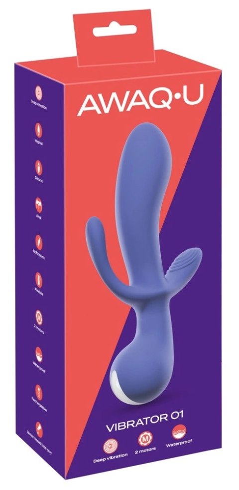 AWAQ.U - Wibrator Z Trzema Ramieniami Fioletowy Vibrator 1 AwaQ.u AWAQ.U - Wibrator Z Trzema Ramieniami Fioletowy Vibrator 1 AwaQ.u