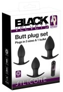 Black Velvets - Zestaw Korków Analnych Z Wibracją 3 szt Czarne Black Velvets