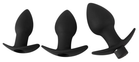 Black Velvets - Zestaw Korków Analnych Z Wibracją 3 szt Czarne Black Velvets Black Velvets - Zestaw Korków Analnych Z Wibracją 3 szt Czarne Black Velvets