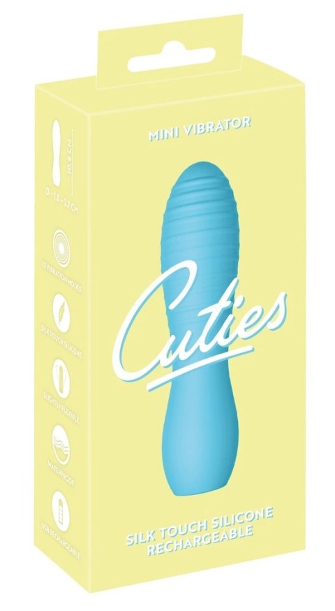 Cuties - Poręczny Mini Wibrator Z Rowkami Niebieski Cuties Cuties - Poręczny Mini Wibrator Z Rowkami Niebieski Cuties