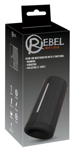 Rebel - Masturbator Z 2 Silnikami I Podgrzewaniem Do 43° Czarny Rebel