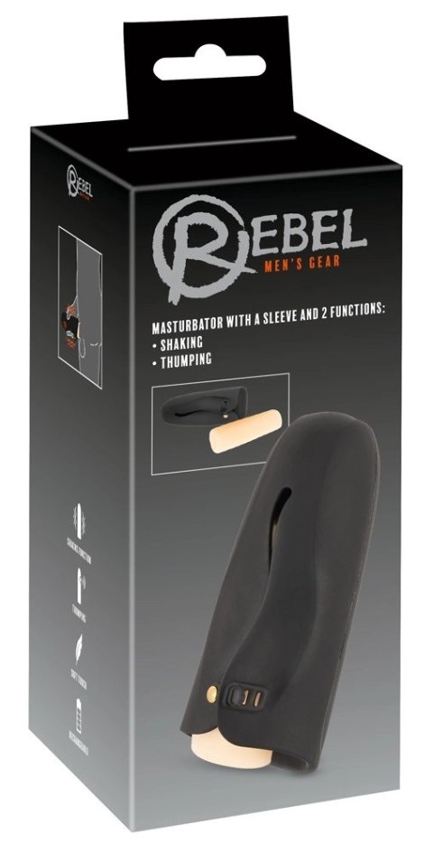 Rebel - Poręczny Masturbator Z Wkładką I 2 Funkcjami Wstrząs I Pulsacja Rebel