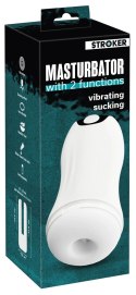 Stroker - Masturbator Z 2 Funkcjami Ssania I Wibracji Biały Stroker