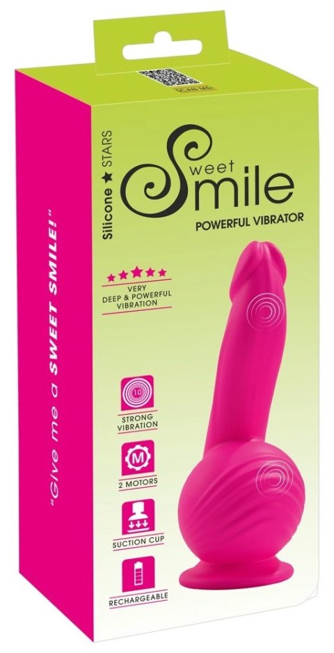 Sweet Smile - Różowy Wibrator Z Przyssawką 19 cm Powerful Vibrator Sweet Smile Sweet Smile - Różowy Wibrator Z Przyssawką 19 cm Powerful Vibrator Sweet Smile