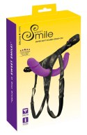 Sweet Smile - Uprząż Strap-On Z Podwójnym Fioletowym Dildo Sweet Smile