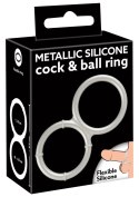 You2Toys - Metaliczny, silikonowy, podwójny pierścień erekcyjny You2Toys