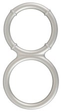 You2Toys - Metaliczny, silikonowy, podwójny pierścień erekcyjny You2Toys