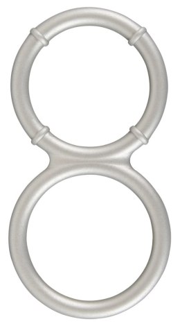You2Toys - Metaliczny, silikonowy, podwójny pierścień erekcyjny You2Toys
