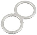 You2Toys - Metaliczny, silikonowy, podwójny pierścień erekcyjny You2Toys