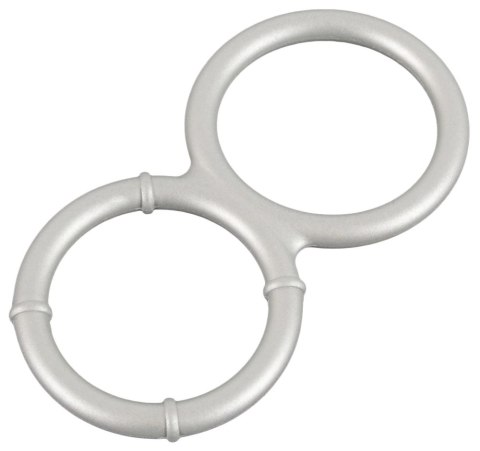 You2Toys - Metaliczny, silikonowy, podwójny pierścień erekcyjny You2Toys You2Toys - Metaliczny, silikonowy, podwójny pierścień erekcyjny You2Toys