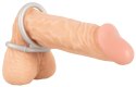 You2Toys - Metaliczny, silikonowy, podwójny pierścień erekcyjny You2Toys