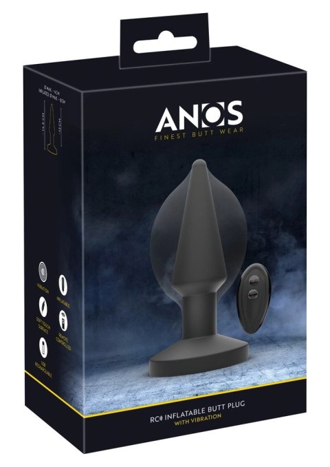 ANOS - Nadmuchiwany Korek Analny Z Wibracją I Pilotem Czarny ANOS ANOS - Nadmuchiwany Korek Analny Z Wibracją I Pilotem Czarny ANOS