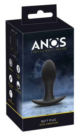 ANOS - Silikonowy Wibrujący Mini Plug Analny Czarny ANOS
