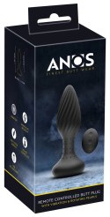 ANOS - Silikonowy Wibrujący Plug Analny Z Pilotem Czarny ANOS