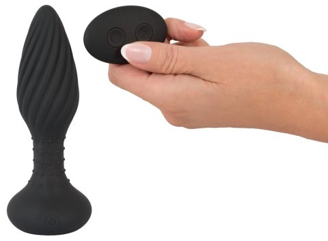 ANOS - Silikonowy Wibrujący Plug Analny Z Pilotem Czarny ANOS ANOS - Silikonowy Wibrujący Plug Analny Z Pilotem Czarny ANOS