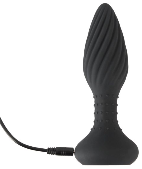ANOS - Silikonowy Wibrujący Plug Analny Z Pilotem Czarny ANOS ANOS - Silikonowy Wibrujący Plug Analny Z Pilotem Czarny ANOS