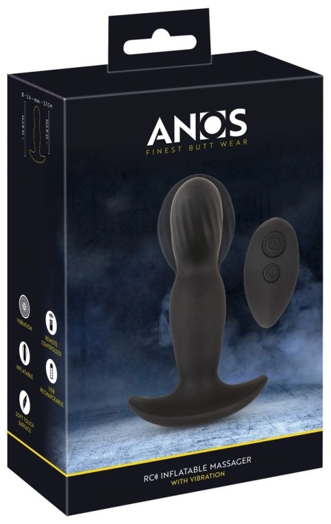ANOS - Wibrujący Plug Analny 10 Trybów Wibracji 2 Funkcje Pompki Czarny ANOS ANOS - Wibrujący Plug Analny 10 Trybów Wibracji 2 Funkcje Pompki Czarny ANOS