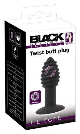 Black Velvets - Korek Analny Twist Butt Z Rowkami I Wibracjami 10 Cm Black Velvets