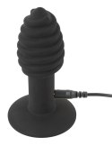 Black Velvets - Korek Analny Twist Butt Z Rowkami I Wibracjami 10 Cm Black Velvets