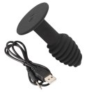 Black Velvets - Korek Analny Twist Butt Z Rowkami I Wibracjami 10 Cm Black Velvets
