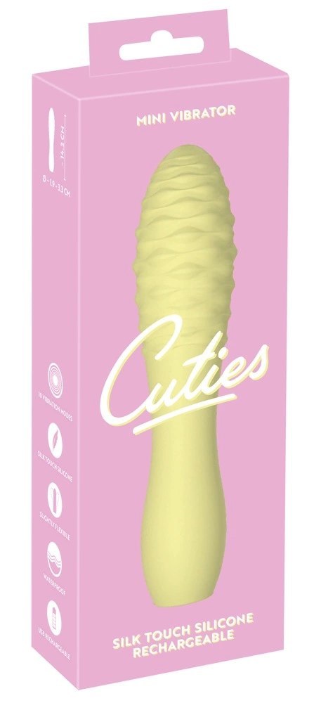 Cuties - Poręczny Mini Wibrator Z Wypustkami Żółty Cuties