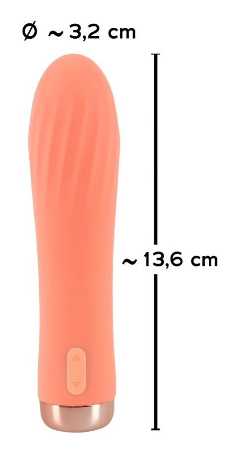 Peachy - Mini Wibrator Z Rowkami I 10 Trybami Wibracji Pomarańczowy Peachy Peachy - Mini Wibrator Z Rowkami I 10 Trybami Wibracji Pomarańczowy Peachy