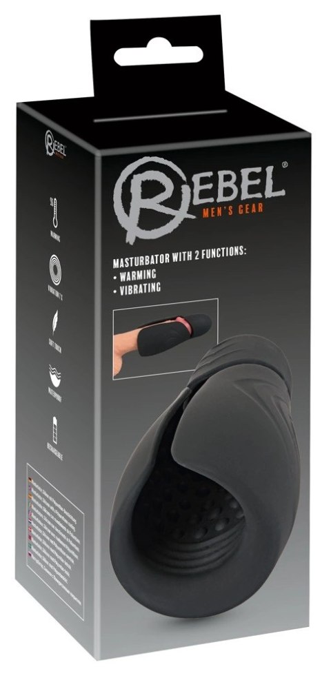 Rebel - Masturbator Z Funckją Podgrzewania Czarny Rebel
