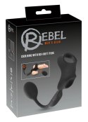 Rebel - Pierścień Na Jądra I Penisa Z Wtyczką Wibro-Analną Czarny Rebel