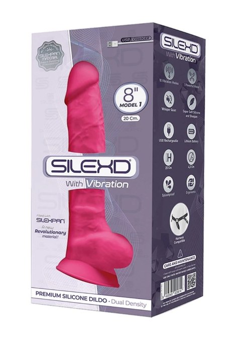 Silexd - Naturalny Wibrator Z Żyłami Żołędziem I Jądrami Różowy SILEXD