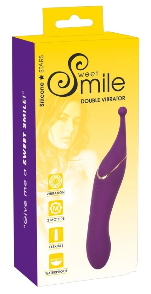 Sweet Smile - Dwustronny Wibrator Z 2 Silniczkami Do Stymulacji 18 Cm Sweet Smile Sweet Smile - Dwustronny Wibrator Z 2 Silniczkami Do Stymulacji 18 Cm Sweet Smile