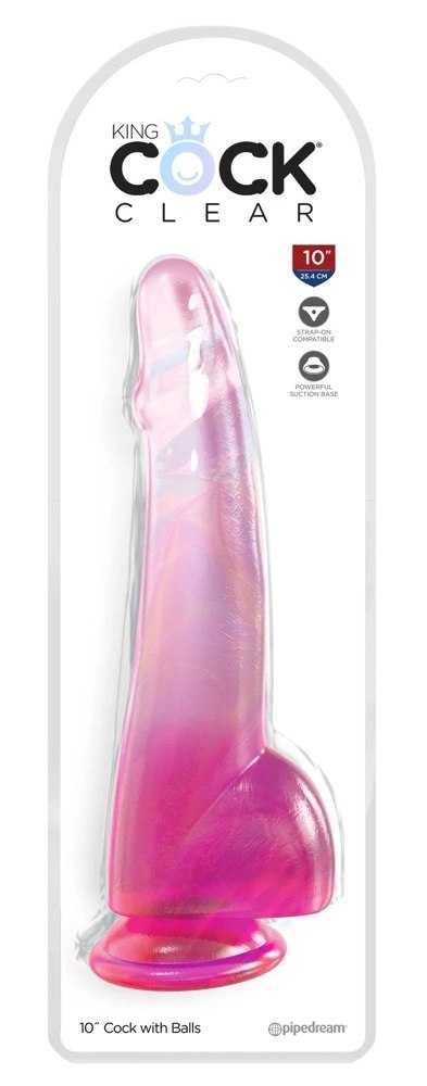 King Cock Clear - Realistyczne Dildo Z Jądrami I Przyssawką Przezroczyste-Różowe 25 CM King Cock Clear King Cock Clear - Realistyczne Dildo Z Jądrami I Przyssawką Przezroczyste-Różowe 25 CM King Cock Clear