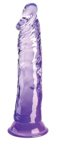 King Cock Clear - Realistyczne Dildo Z Przyssawką Przezroczyste-Fioletowe 20 CM King Cock Clear