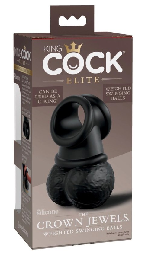 King Cock Elite - Pierścień Na Penisa Z Obciążonymi Wahającymi Się Jądrami Czarny King Cock Elite King Cock Elite - Pierścień Na Penisa Z Obciążonymi Wahającymi Się Jądrami Czarny King Cock Elite