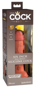 King Cock Elite - Realistyczne Silikonowe Dildo Z Przyssawką 15 CM Ciemny Kolor Skóry King Cock Elite