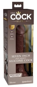 King Cock Elite - Realistyczne Silikonowe Dildo Z Przyssawką 18 CM Brązowy Kolor Skóry King Cock Elite
