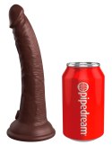 King Cock Elite - Realistyczne Silikonowe Dildo Z Przyssawką 18 CM Brązowy Kolor Skóry King Cock Elite