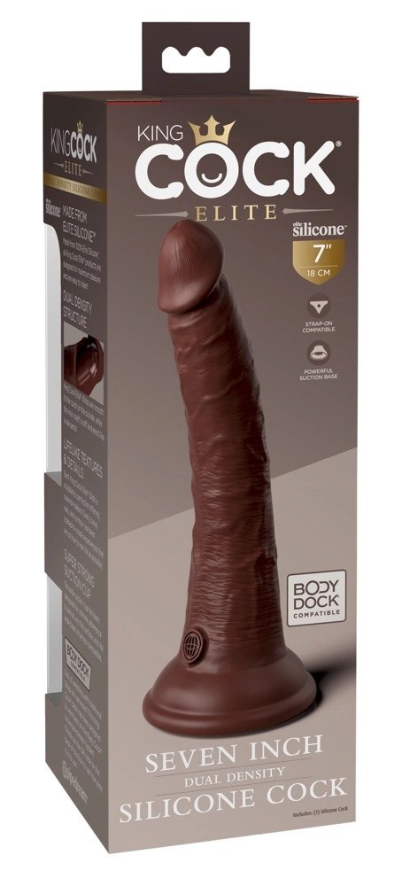 King Cock Elite - Realistyczne Silikonowe Dildo Z Przyssawką 18 CM Brązowy Kolor Skóry King Cock Elite King Cock Elite - Realistyczne Silikonowe Dildo Z Przyssawką 18 CM Brązowy Kolor Skóry King Cock Elite