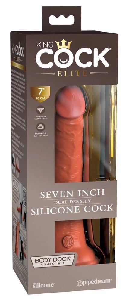 King Cock Elite - Realistyczne Silikonowe Dildo Z Przyssawką 18 CM Ciemny Kolor Skóry King Cock Elite King Cock Elite - Realistyczne Silikonowe Dildo Z Przyssawką 18 CM Ciemny Kolor Skóry King Cock Elite