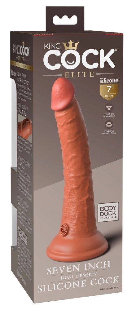 King Cock Elite - Realistyczne Silikonowe Dildo Z Przyssawką 18 CM Ciemny Kolor Skóry King Cock Elite King Cock Elite - Realistyczne Silikonowe Dildo Z Przyssawką 18 CM Ciemny Kolor Skóry King Cock Elite
